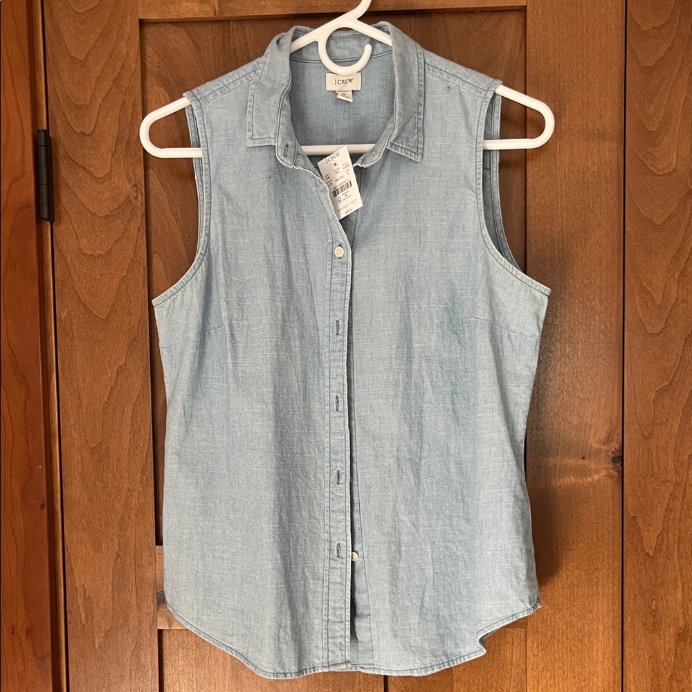 J. Crew denim Sleeveless Button-Up Tank